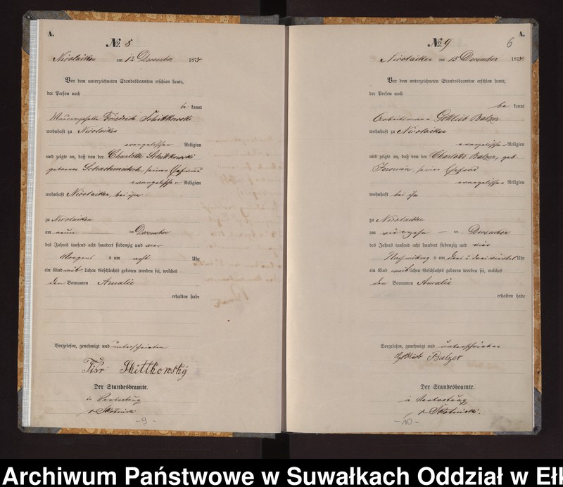 image.from.unit.number "Haupt-Geburts-Register des Königlich Preussischen Standes-Amtes der Stadt Nicolaiken Kreis Sensburg"