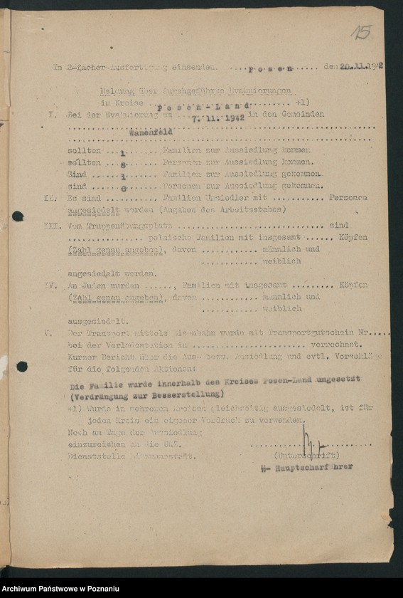 Obraz 18 z jednostki "[Wykazy wysiedlonych Polaków] Posen - Land I [Poznań - Powiat]"