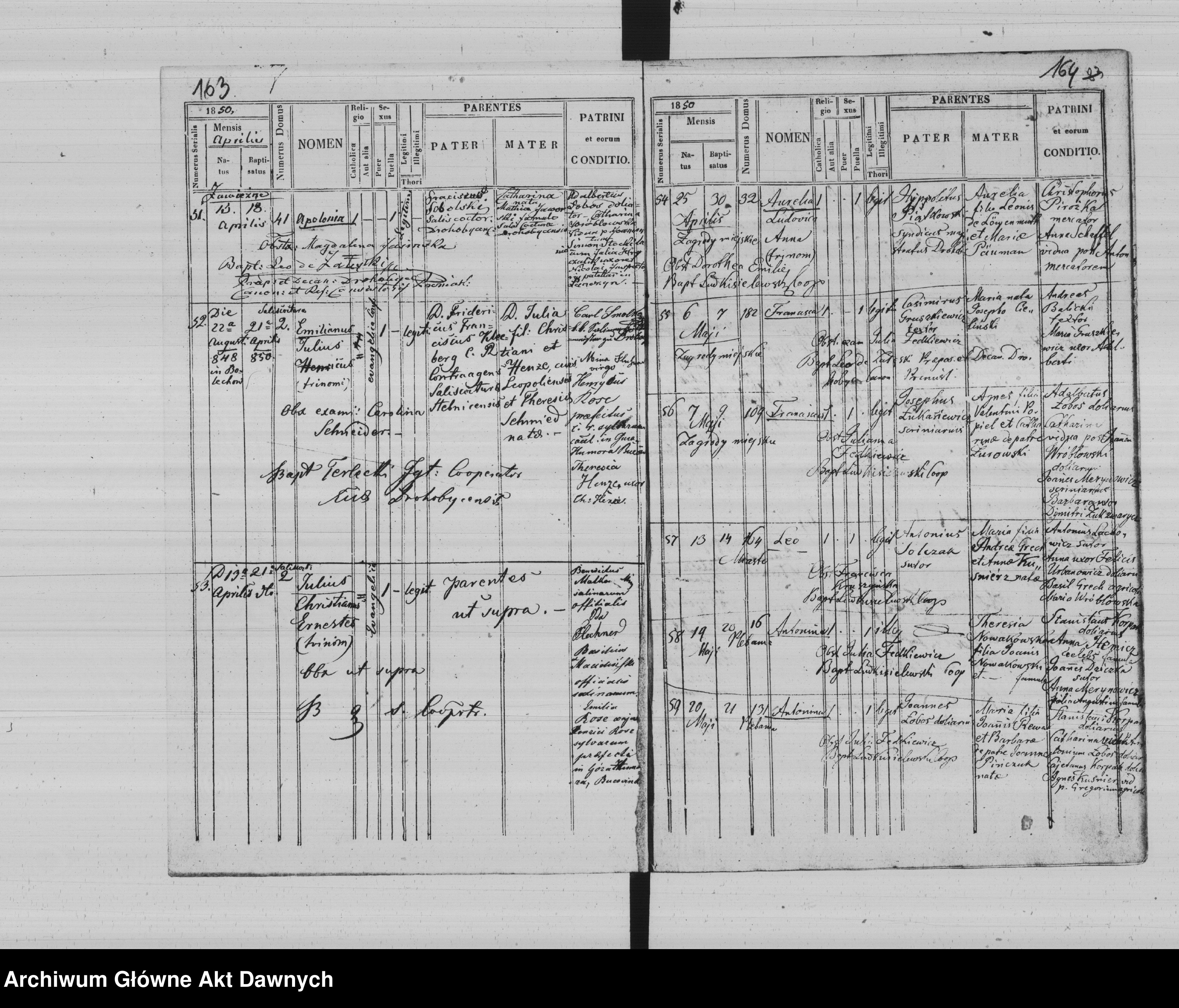Skan z jednostki: Parafia: Drohobycz. Dekanat: Drohobycz. Księga metrykalna urodzeń dla całej parafii.
