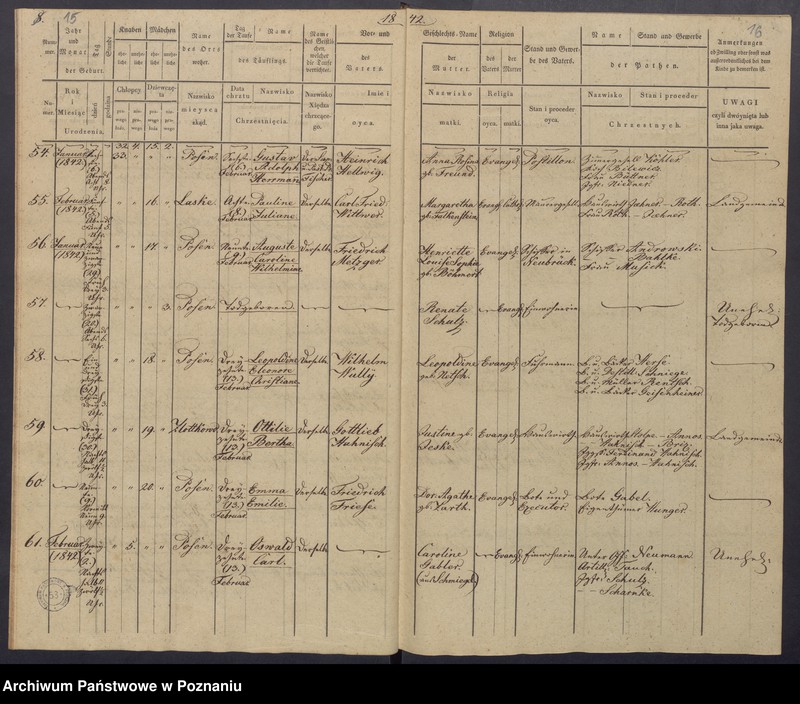 Obraz 11 z jednostki "[Akta urodzeń i chrztów, zgonów i pogrzebów, zapowiedzi i ślubów]"