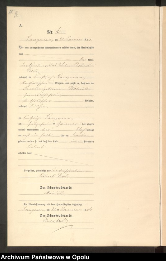 image.from.unit.number "Geburts-Neben-Register Standesamts Langenau pro 1904"