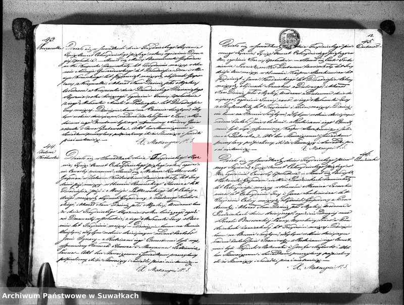image.from.unit.number "Księga duplikat aktów urodzenia, zaślubin, zgonów w parafii suwalskiey z roku 1845"