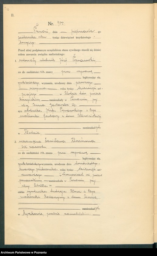 Obraz 18 z jednostki "Księga miejscowa małżeństw tom IV [Rejestr główny małżeństw]"