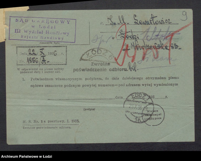 Obraz 11 z jednostki "Izrael Moses Lewartowicz- sprzedaż towarów manufakturowych"