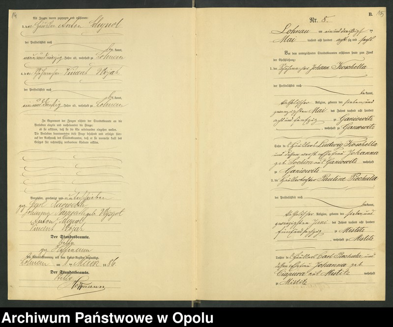 Obraz 11 z jednostki "Urząd Stanu Cywilnego Łany Księga małżeństw rok 1886-89"