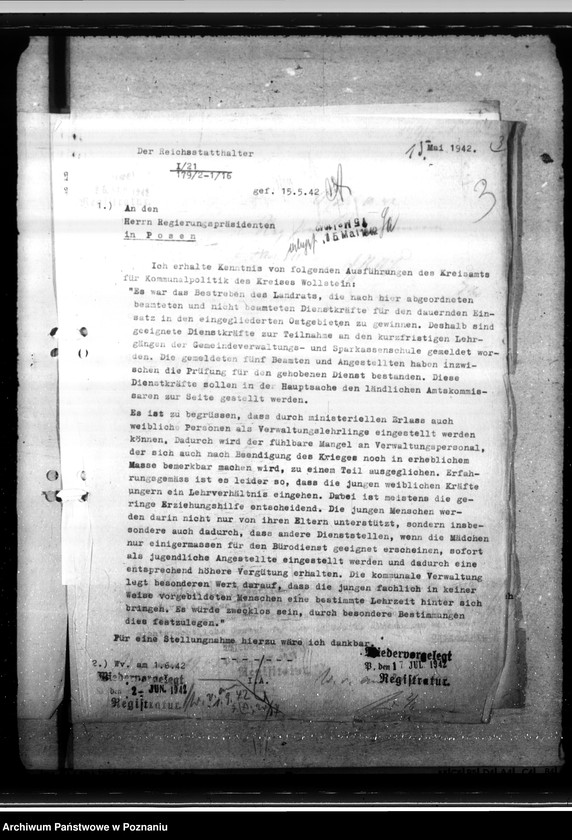 Obraz 8 z jednostki "Gewinnung von Dienstkräften für den dauernden Einsatz - Kreis Wollstein (Wolsztyn)"