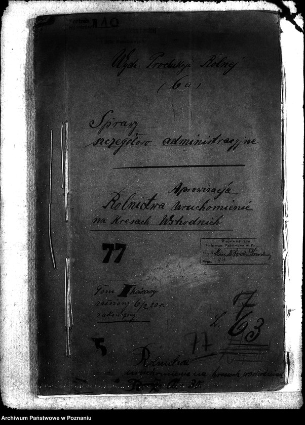 Obraz 4 z jednostki "Sprawy szczegółowo-administracyjne Aprowizacja rolnictwa uruchomienie na Kresach Wschodnich"