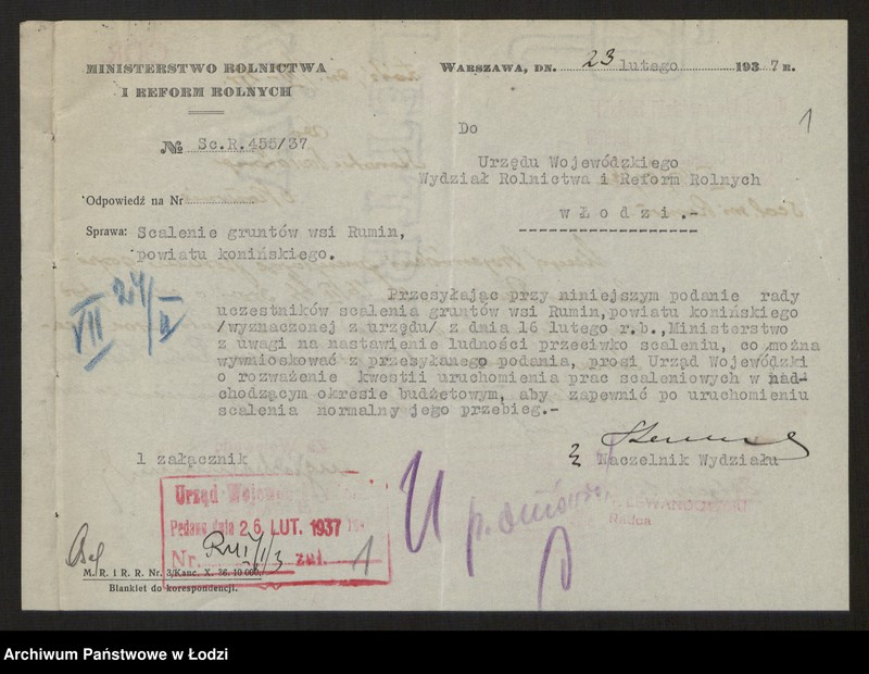 Obraz 3 z jednostki "Sprawa scalenia gruntów wsi Rumin - pow. koniński"