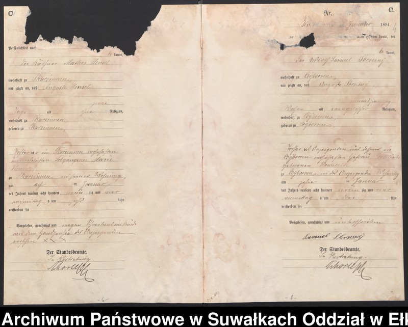 image.from.unit.number "Sterbe-Haupt-Register des Königlichen Preussischen Standes-Amtes Belzonzen Kreis Johannisburg"