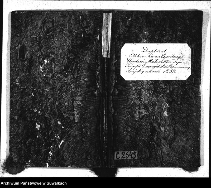 image.from.unit.number "Duplikat Aktów Stanu Cywilnego Urodziń, Małżeństw i Zejść Parafii Ewangelicko-Reformowanej Serejskiej na rok 1852"