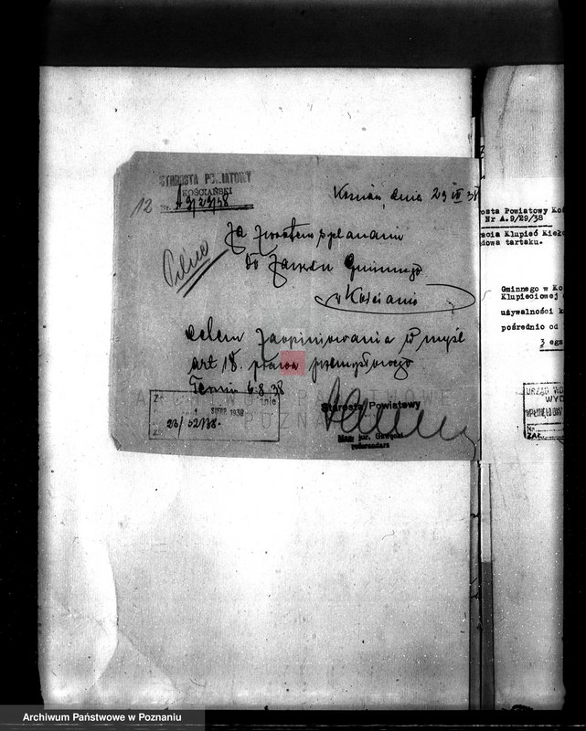 Obraz 16 z jednostki "/Zatwierdzenie projektu budowy tartaku M. i K. Klupieciów w Kiełczewie pow. Kościan/"