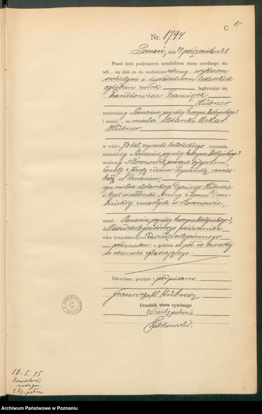 Obraz 17 z jednostki "Księga miejscowa zgonów tom IV [Rejestr główny zgonów]"