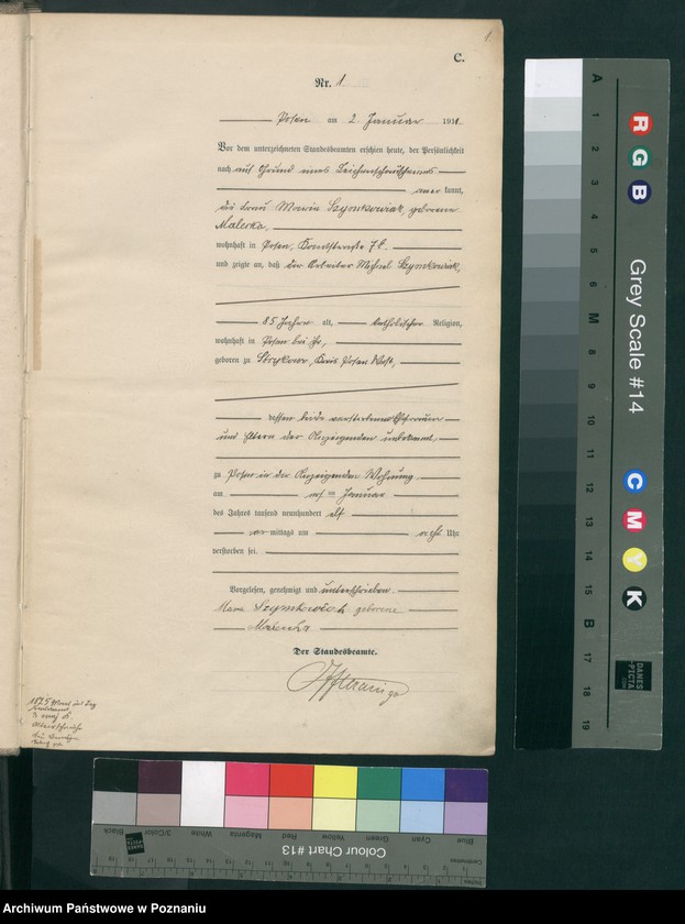 Obraz 3 z jednostki "Księga miejscowa zgonów tom I [Rejestr główny zgonów]"