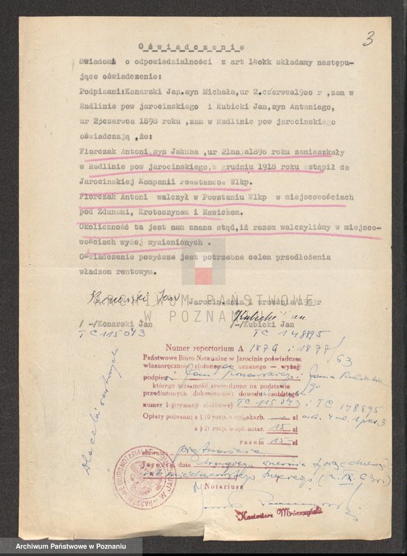 Obraz 18 z jednostki "Życiorysy powstańców wielkopolskich: F - tom ll /Florczak Antoni - Furmański Jan/."