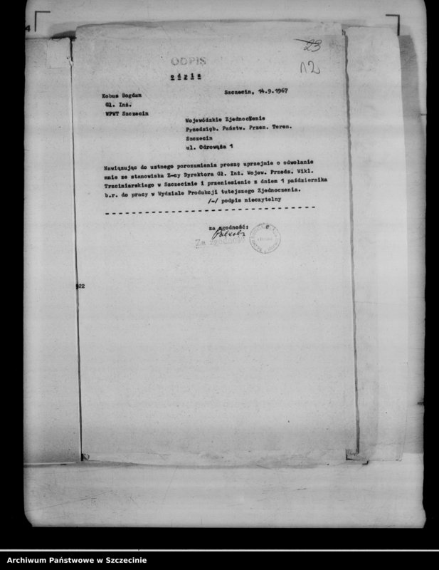 Obraz 16 z jednostki "Protokół posiedzenia Prezydium Wojewódzkiej Rady Narodowej nr 82, miesiąc październik"