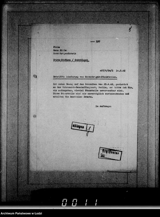 Obraz 9 z jednostki "[Korespondencja z urzędami, instytucjami i firmami]"