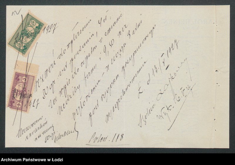 Obraz 14 z jednostki "Karol Heinem – sprzedaż przędzy i manufaktury"