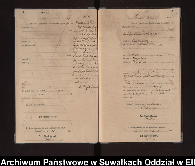 image.from.unit.number "Sterbe-Neben-Register des Königlichen Preussischen Standes-Amtes Gneist Kreis Loetzen"