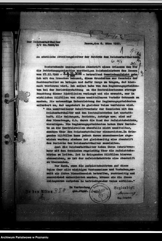 Obraz 5 z jednostki "Geschäftsgang. Dienstzeit. Gewerbeaufsicht. Politische Beurteilung der Beamten. Entlohnung der Polen. Ausder Rede des Gauleiters"