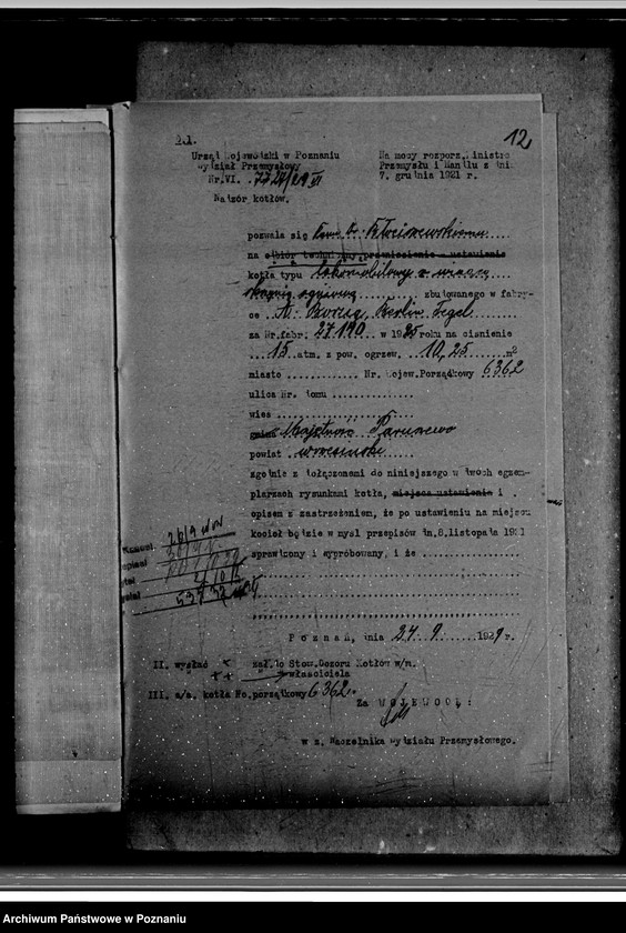 Obraz 16 z jednostki "Majątek Paruszewo powiat wrzesiński własność Dr Błociszewskiego nr woj. kotła 6362"