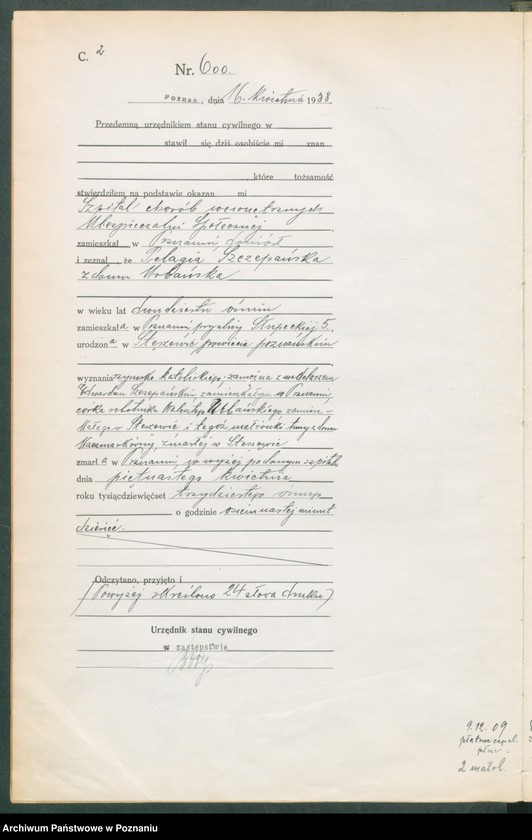 Obraz 4 z jednostki "Księga miejscowa zgonów tom II [Rejestr główny zgonów]"