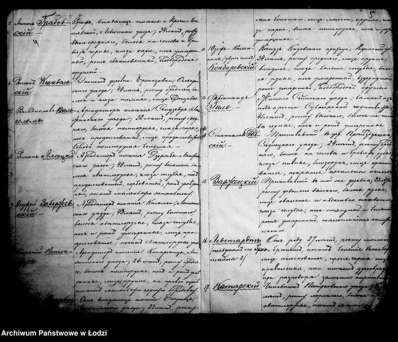 Obraz 8 z jednostki "Akta tyczące się osób pod śledztwem i którym wzbroniony jest wjazd do Cesarstwa i Królestwa Polskiego"