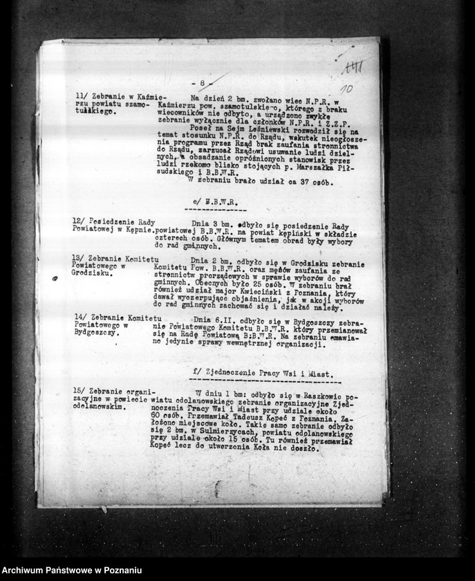 Obraz 14 z jednostki "Sprawozdania sytuacyjne tygodniowe za czas od 1 lutego 1929 r. do dnia 28 lutego 1929 r. /nr 6-9/"