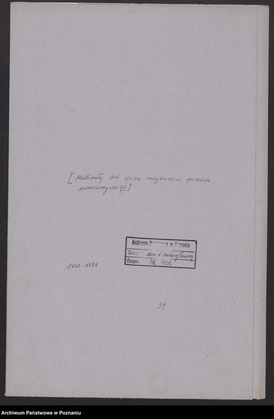 Obraz 2 z jednostki "[Materiały dotyczące spisu miejscowości powiatu nowotomyskiego]"