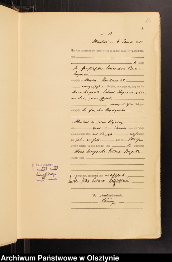 image.from.unit.number "Geburts-Haupt-Register Tom I, Nr 1-519"