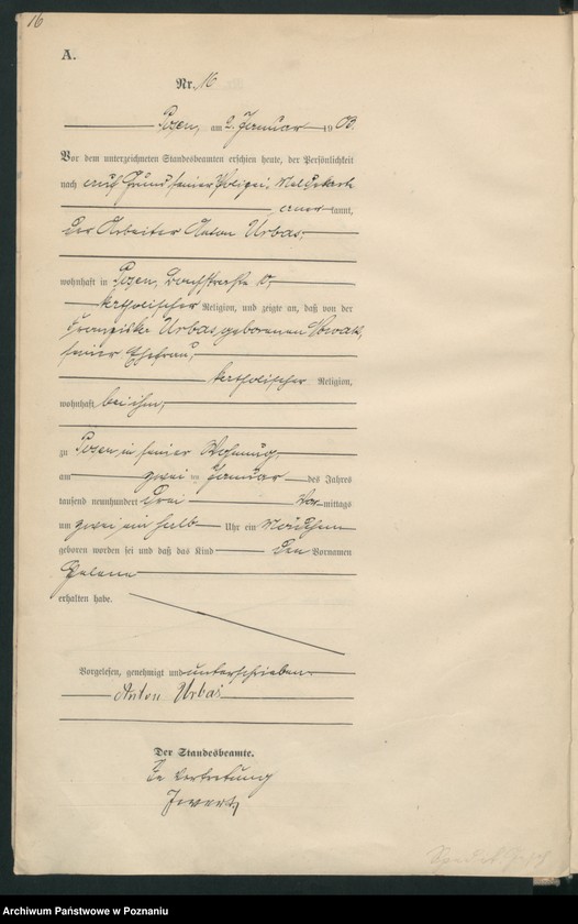 Obraz 19 z jednostki "Księga urodzeń tom I"