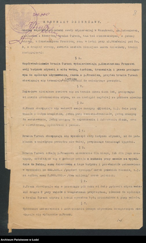 Obraz 10 z jednostki "„Bracia Tursch” – prowadzenie młyna wodnego"