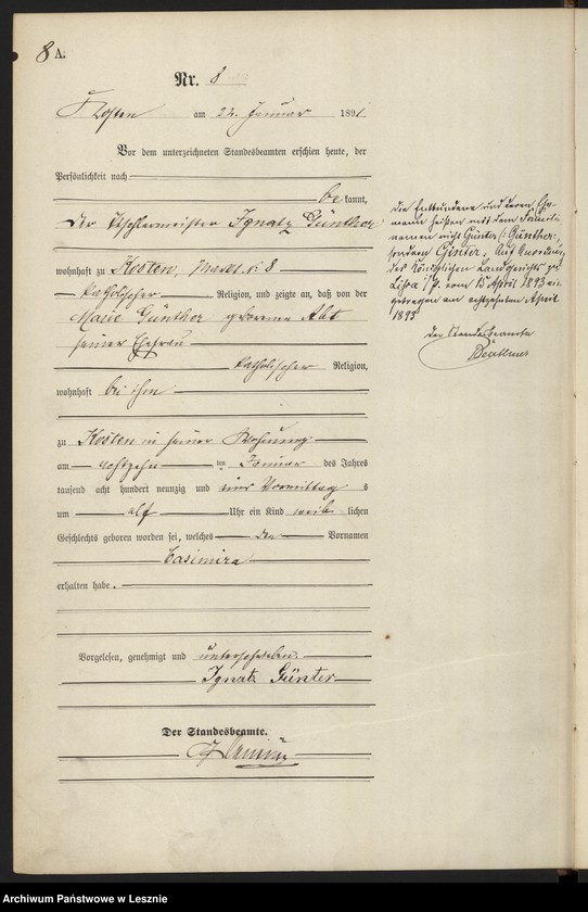 Obraz 11 z jednostki "[Księga urodzeń - miasto]"