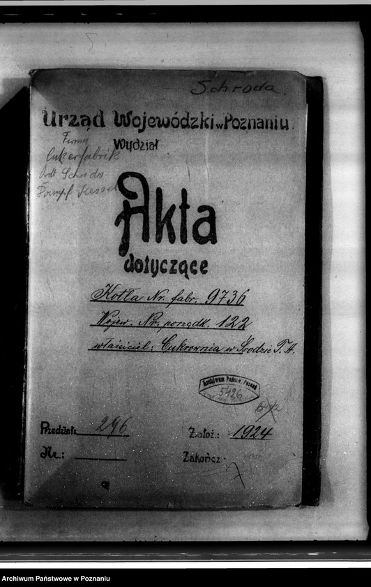 Obraz 4 z jednostki "Cukrownia w Śodzie Towarzystwo Akcyjne Nr woj. kotła 122"