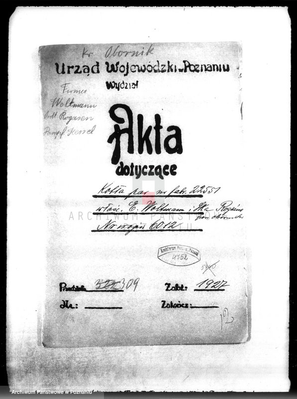 Obraz 4 z jednostki "Fabryka mebli własność. E. Woltmann i Ska. w Rogoźnie nr woj. kotła 6012"