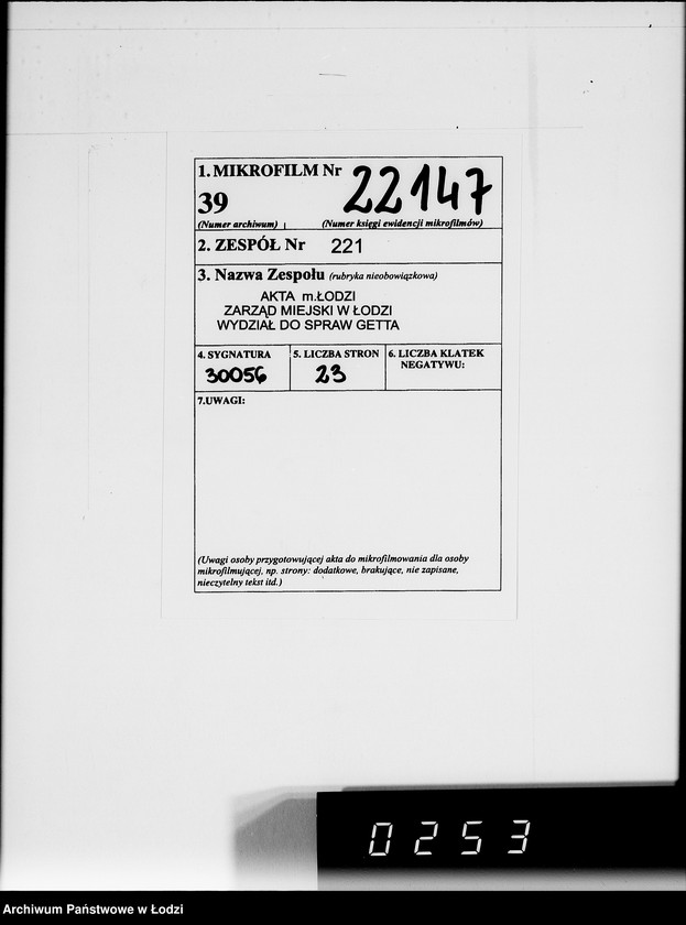 Obraz 2 z jednostki "Zuteilung von Futtermittel für die im Getto befindlichen Pferde."