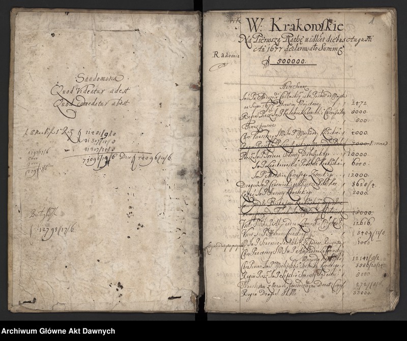 image.from.unit.number "Raptularz podatków anni 1677."