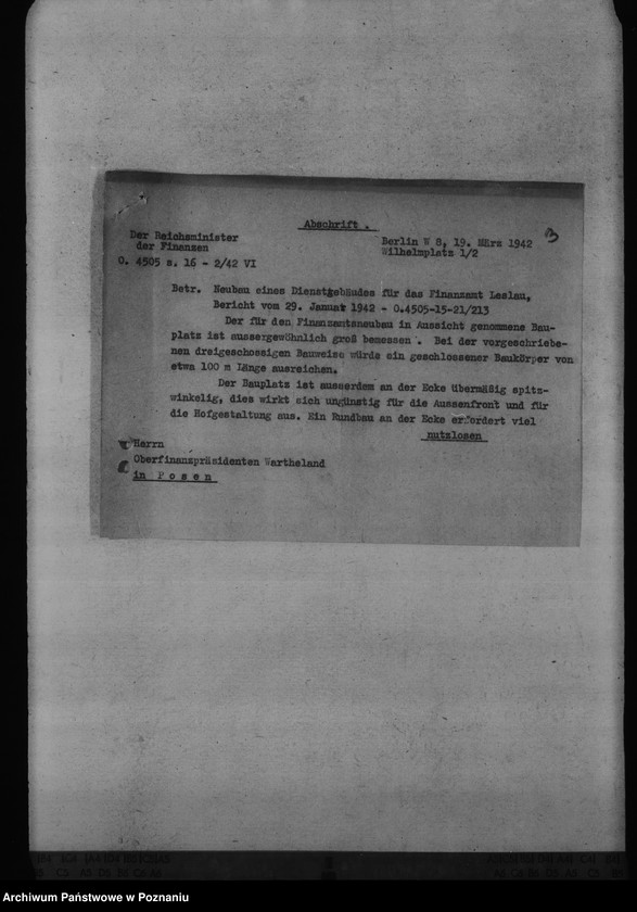 Obraz 7 z jednostki "Finanzämter - Neubauten der Dienstgebäude in Leslau, Lissa, Gnesen, Turek"