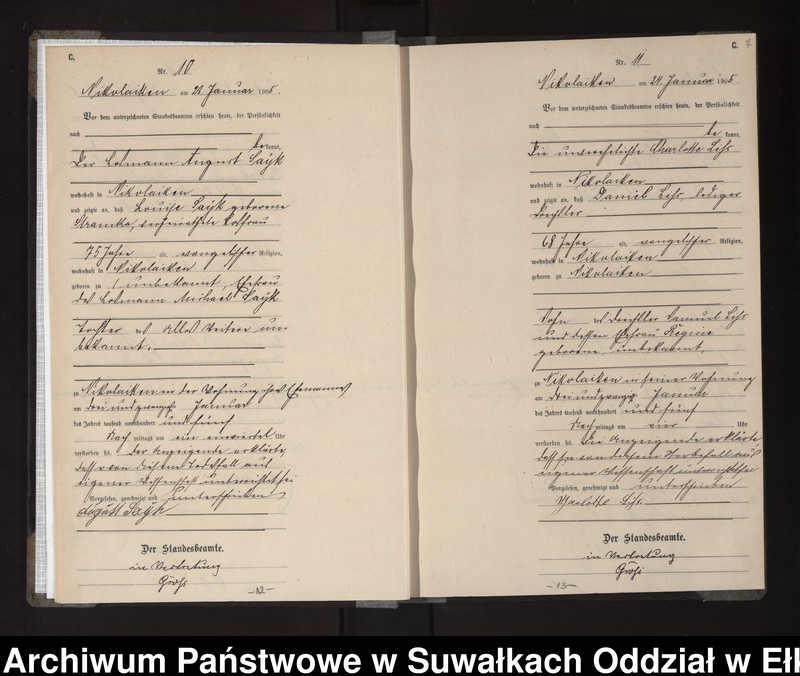 image.from.unit.number "Sterbe-Haupt-Register des Königlichen Preussischen Standes-Amtes Nikolaiken Kreis Sensburg"