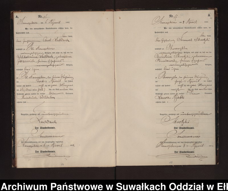 image.from.unit.number "Geburts-Neben-Register des Preussischen Standes-Amtes Gr. Konopken Kreis Loetzen"