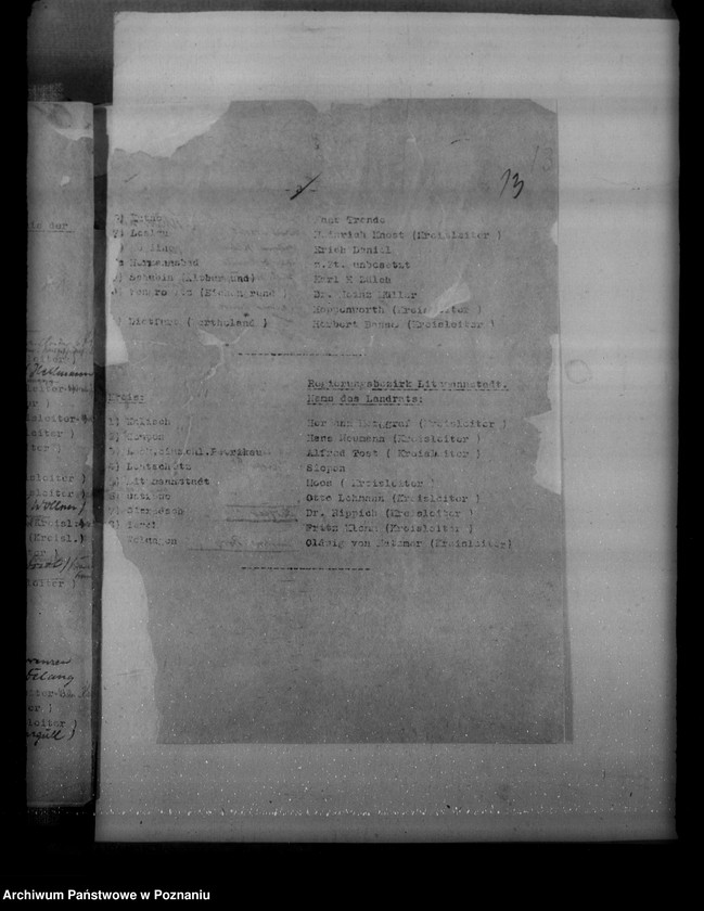 Obraz 20 z jednostki "Spisy i personalia urzędników, landratów oraz urzędników landrackich, miejskich i komisarzy obwodowych"