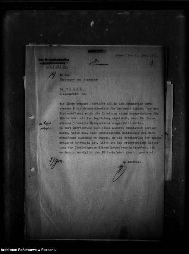 Obraz 5 z jednostki "Schriftwechsel mit Gaujugendamt betreffend ehemalige Heimkinder [Korespondencja w sprawie przyjęcia dzieci oraz ich dalszych losów]."