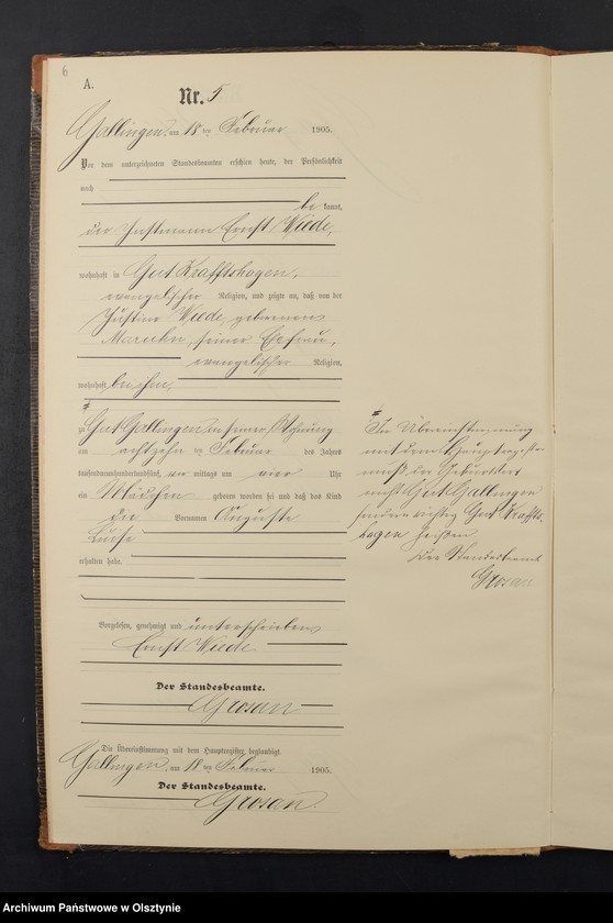 Obraz 9 z jednostki "Geburts-Neben-Register Nr 1 - 43"