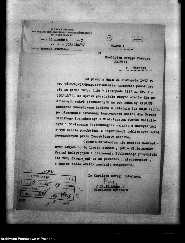 Obraz 9 z jednostki "[Współpraca władz wojskowych w Kuratorium]"