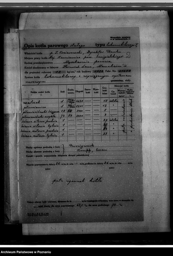 Obraz 6 z jednostki "/Mączkarnia parowa w maj. Kamieniec, pow. kościański, własność Z. Kozierowskiego/"