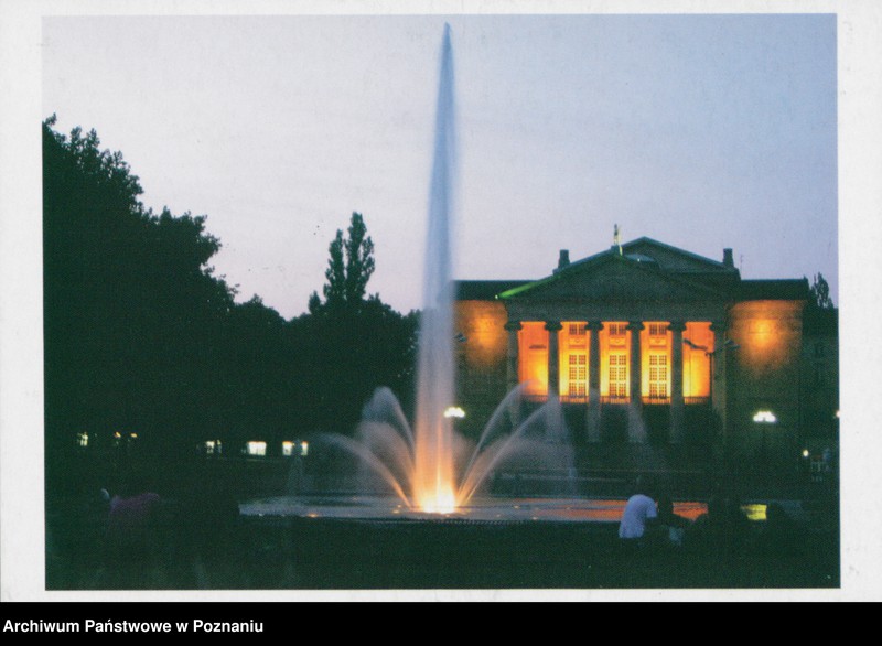 Obraz 1 z jednostki "Poznań - Fontanna w parku Adama Mickiewicza przed Teatrem Wielkim nocą"