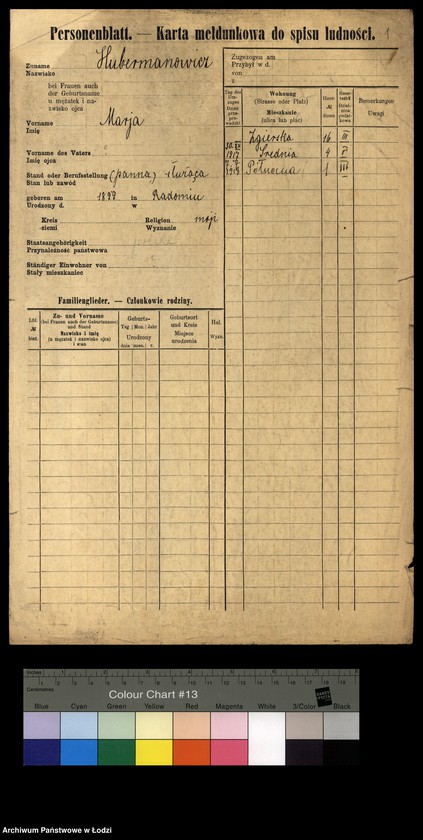 Obraz 3 z jednostki "[Spis ludności Łodzi] Hubermanowicz - Chwastowska"