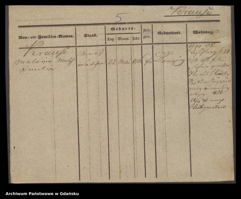 image.from.unit.number "Karty meldunkowe: Krause Magdalena - Krause Minna"