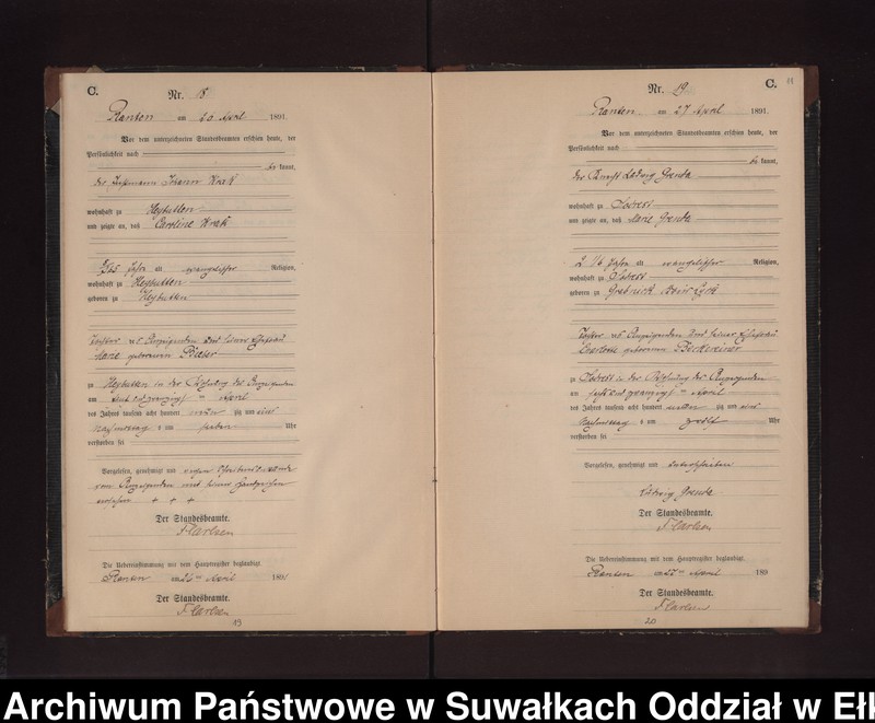 image.from.unit.number "Sterbe-Neben-Register des Preussischen Standes-Amtes Neuhoff Kreis Loetzen"
