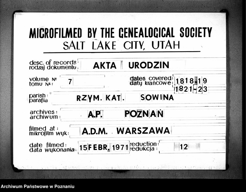 image.from.team "Akta stanu cywilnego Parafii Rzymskokatolickiej Sowina (pow. pleszewski)"