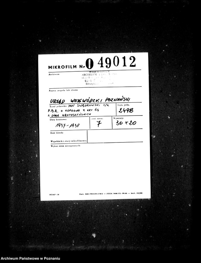 Obraz 2 z jednostki "Jan Swędrowski c/a P.B.R. o odprawę z art. 44 z dóbr krotoszyńskich"